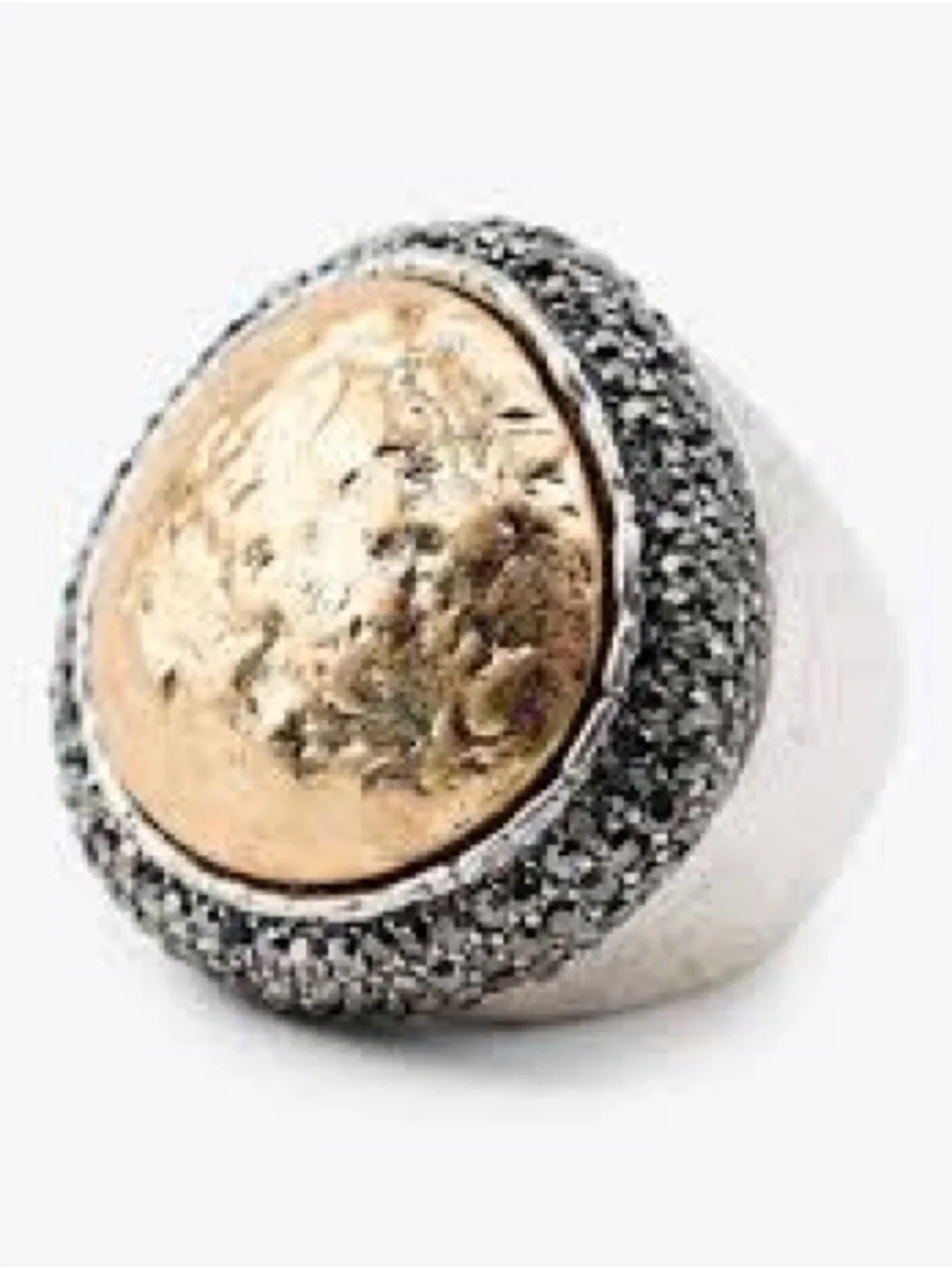 NWT Zara Crystals Texture Maxi Ring